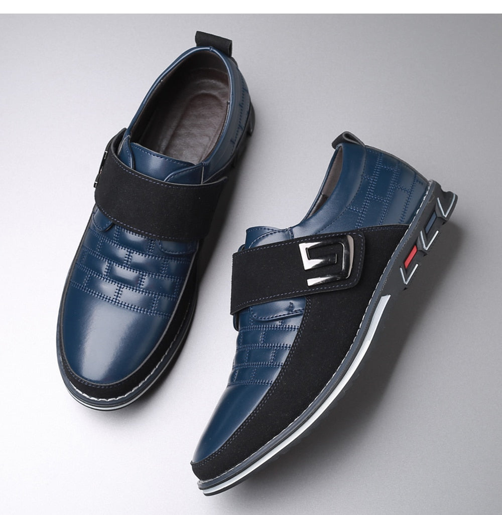Valois Paris Pinoli — Chaussures Homme à Enfiler Patte Auto-Agrippante Bleu