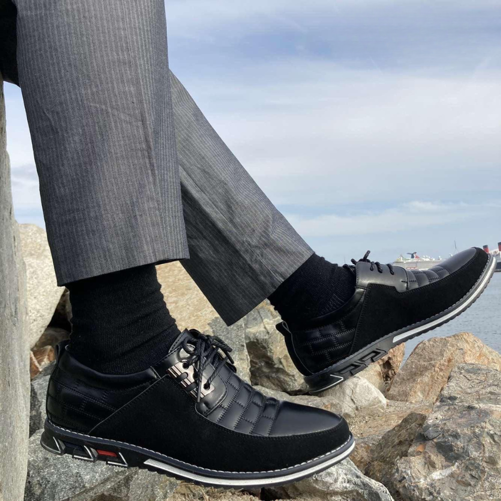 Valois Paris Derby Noir — Chaussures Homme à Lacets Pour le Quotidien et le Bureau