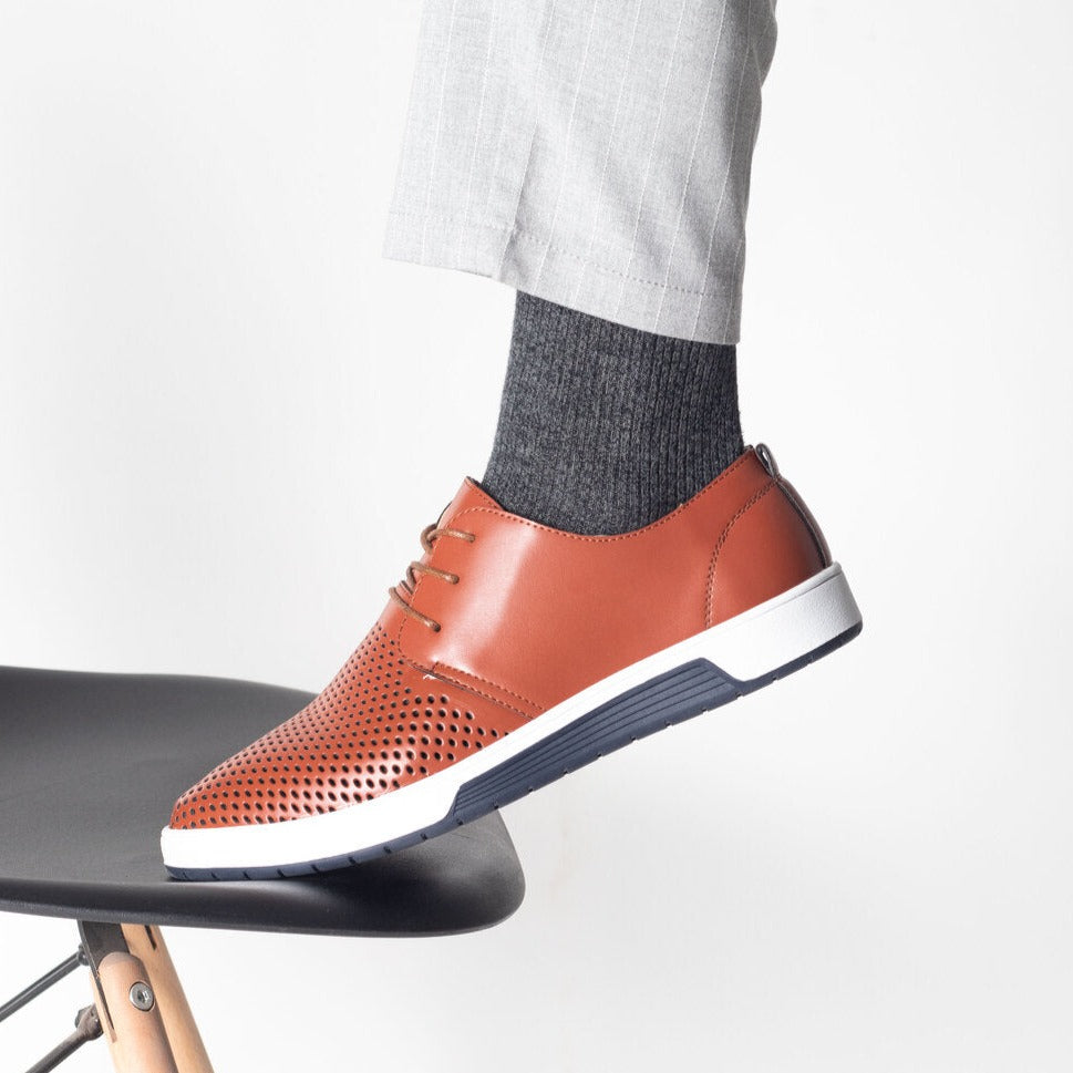 Valois Paris Souffle — Chaussures Homme Dessus Perforé Marron