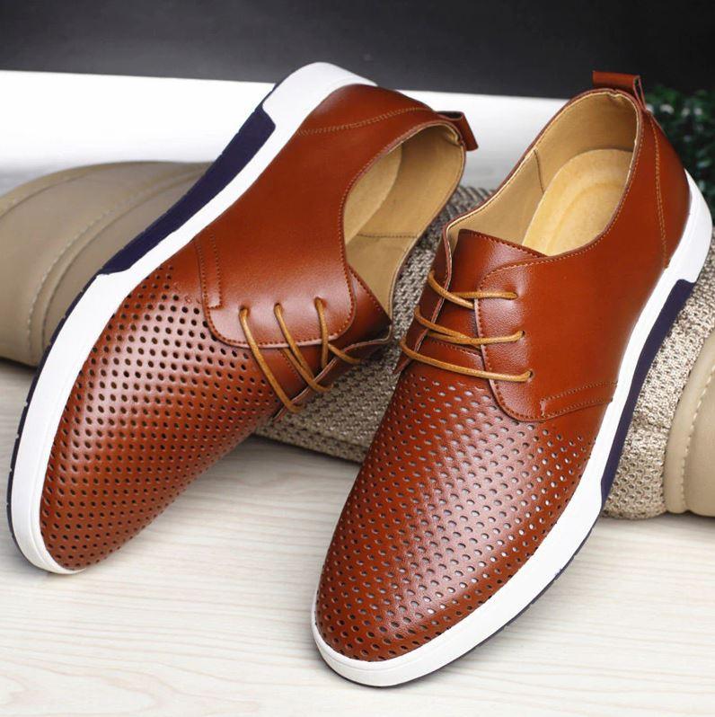 Valois Paris Souffle — Chaussures Homme Dessus Perforé Marron