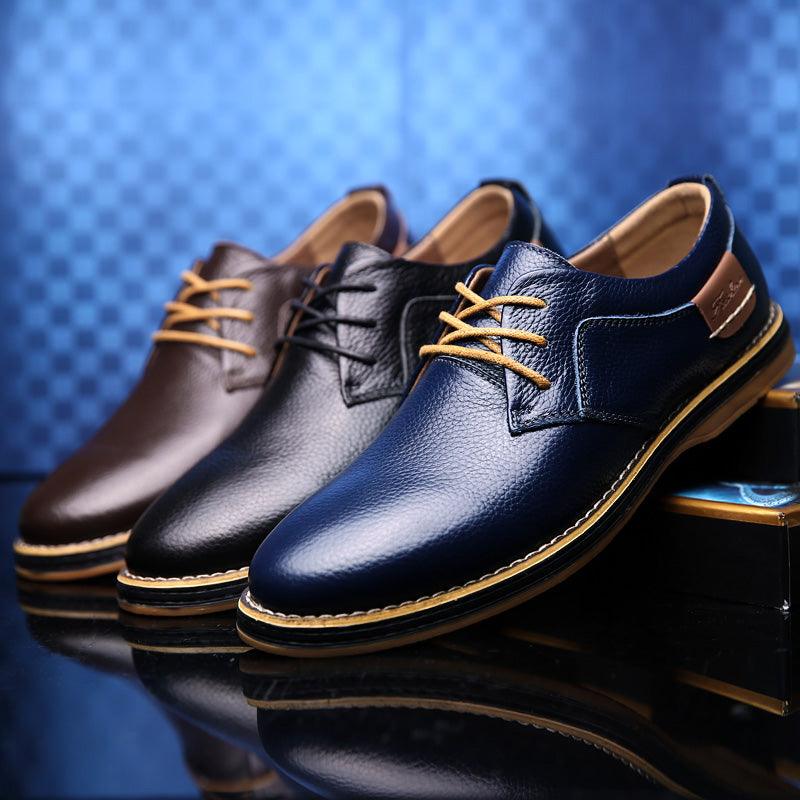 Valois Paris Hugo — Chaussures Homme à Lacets Style Habillé Bleu