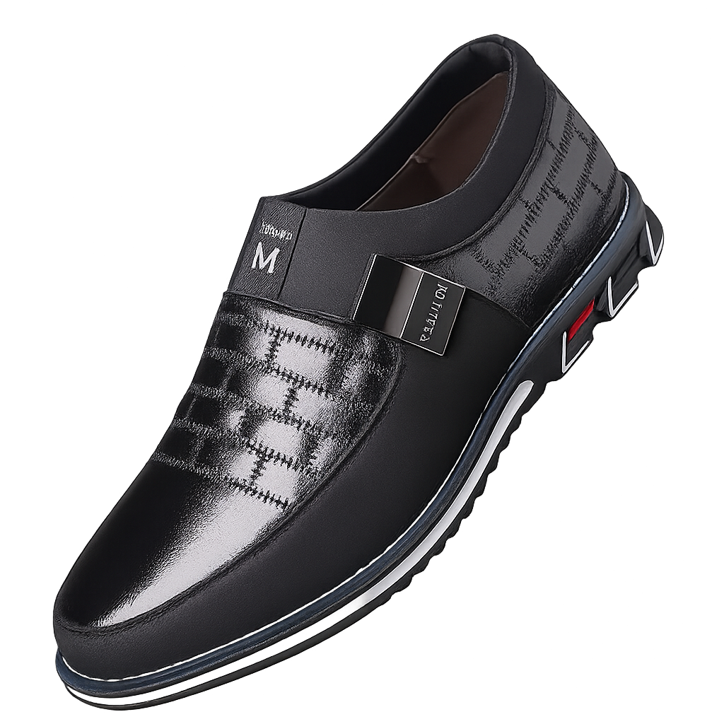 Valois Paris Montfort — Chaussures Homme à Enfiler Style Habillé Noir